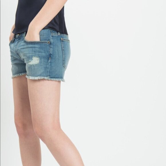Current Elliott The Boyfriend Raw Hem Jean Shorts - Picture 2 of 12